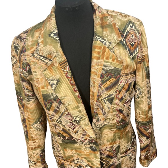 Vintage 80's/90's Southwestern Print Circle T Oversized Jacket Sz MD - Picture 2 of 13